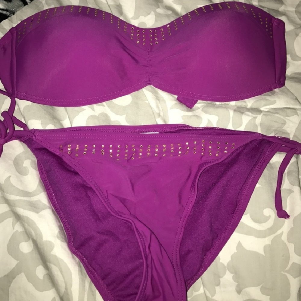 Beautiful embellished magenta band bikini size S
